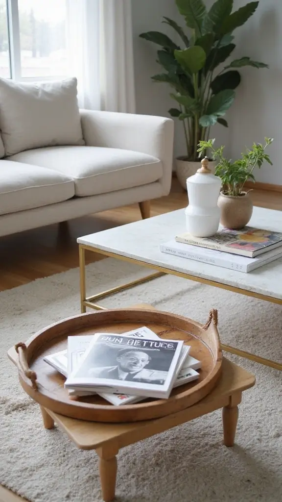 49 Home Decor Ideas for Apartment Living That Feel Stylish - 31. Use Decorative Trays