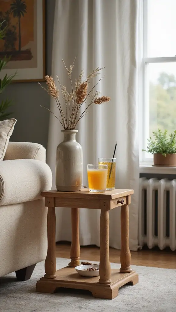49 Home Decor Ideas for Apartment Living That Feel Stylish - 32. Add a Stylish Side Table