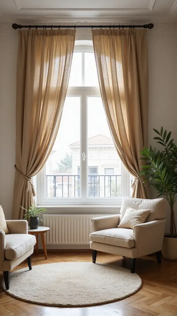 49 Home Decor Ideas for Apartment Living That Feel Stylish - 38. Focus on Window Treatments