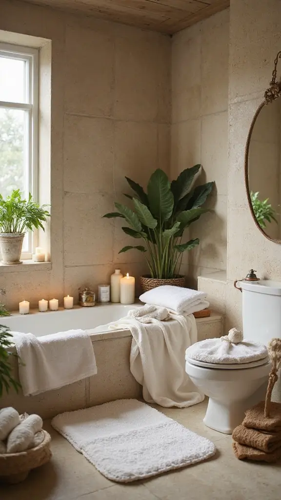 49 Home Decor Ideas for Apartment Living That Feel Stylish - 39. Make Your Bathroom a Spa Retreat