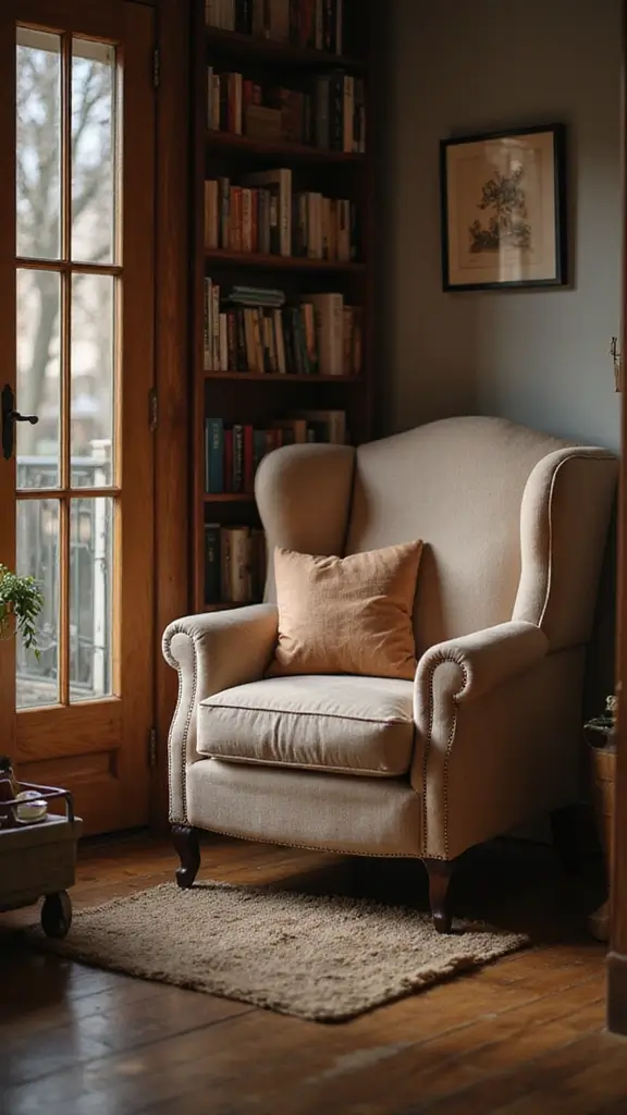 49 Home Decor Ideas for Apartment Living That Feel Stylish - 4. Create a Cozy Reading Nook