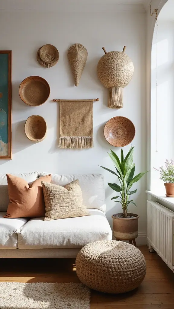 49 Home Decor Ideas for Apartment Living That Feel Stylish - 47. Add Texture with Wall Hangings