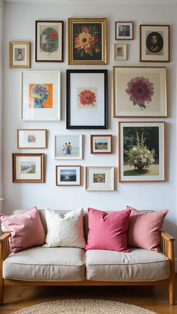 49 Home Decor Ideas for Apartment Living That Feel Stylish - 9. Create a Gallery Wall