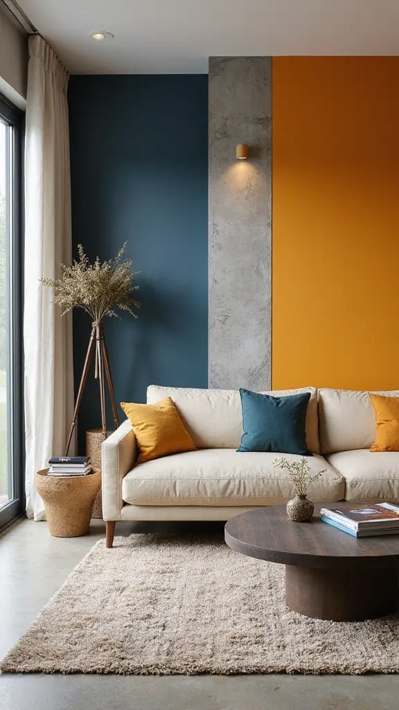 49 Interior Design Living Room Modern Looks That Define Style - 26. Statement Accent Walls