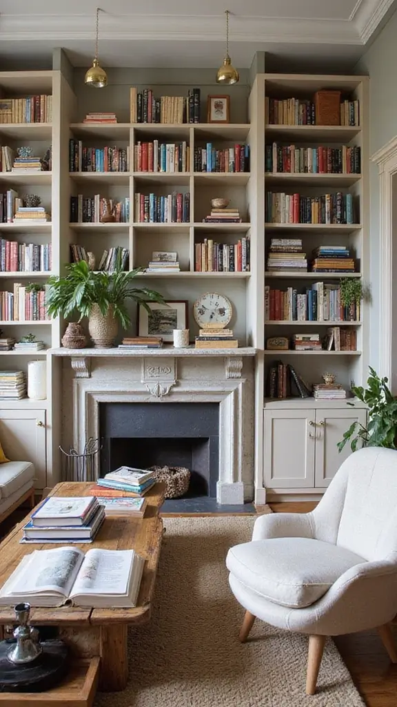 49 Interior Design Living Room Modern Looks That Define Style - 38. Open Bookshelves