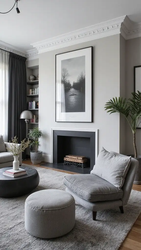 49 Interior Design Living Room Modern Looks That Define Style - 7. Monochrome Magic