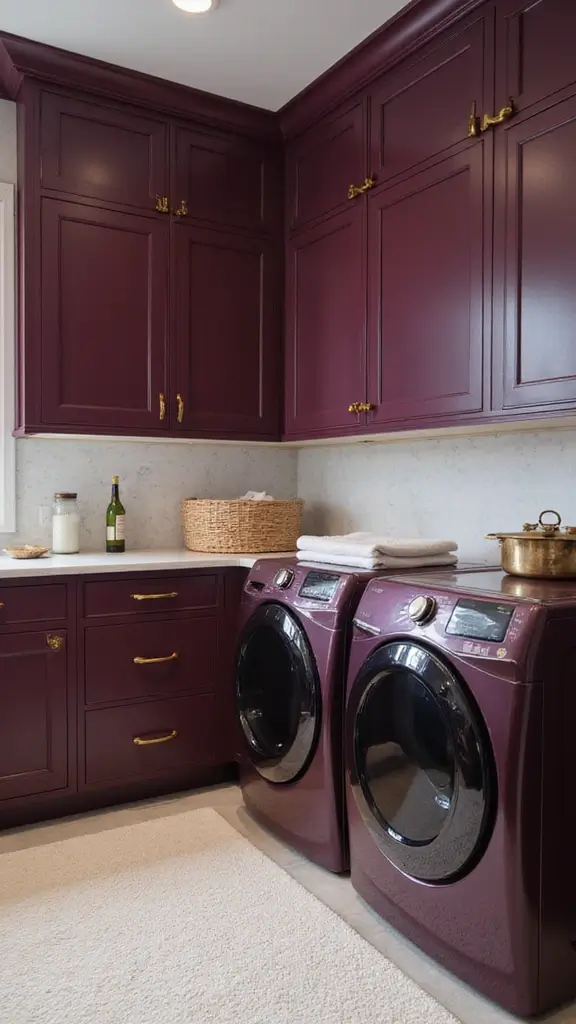 49 Laundry Room Paint Ideas That Make Small Spaces Pop - 17. Elegant Plum
