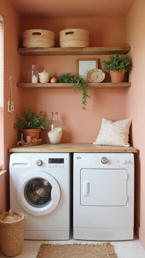 49 Laundry Room Paint Ideas That Make Small Spaces Pop - 31. Soft Terra Cotta