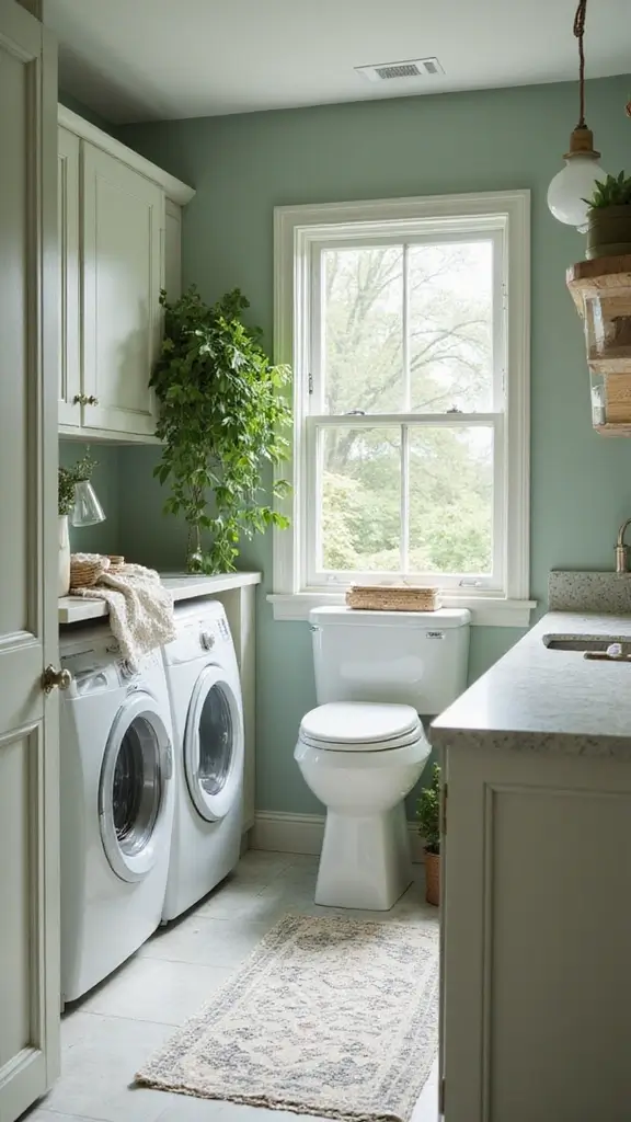 49 Laundry Room Paint Ideas That Make Small Spaces Pop - 35. Subtle Sage Green