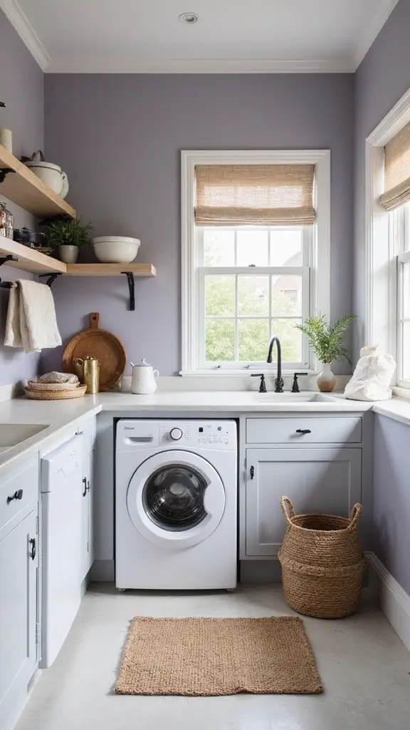 49 Laundry Room Paint Ideas That Make Small Spaces Pop - 47. Subtle Lavender Gray