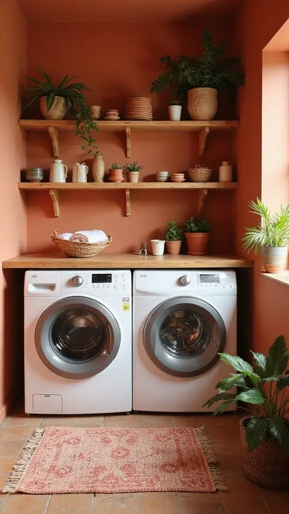 49 Laundry Room Paint Ideas That Make Small Spaces Pop - 6. Earthy Terracotta