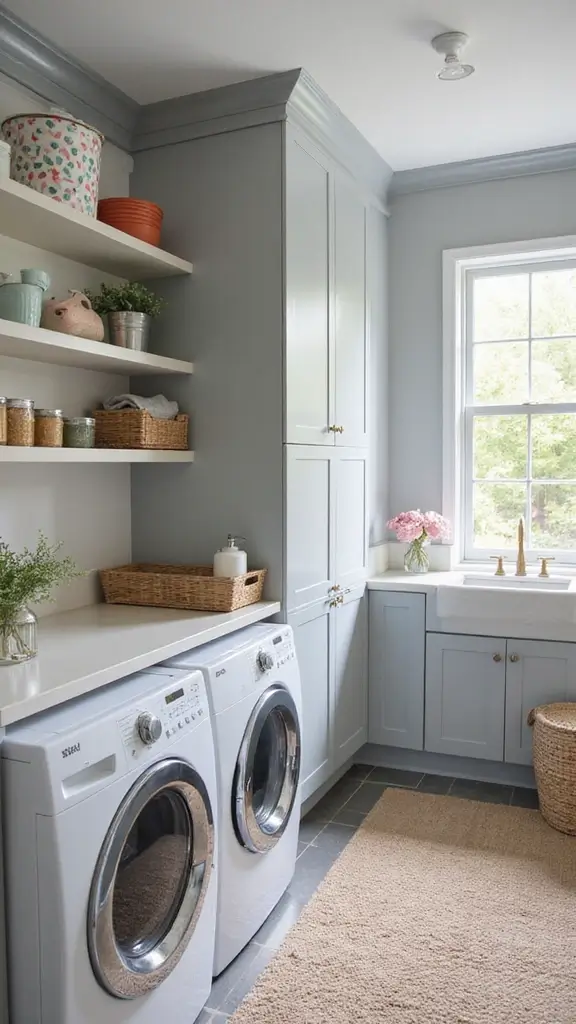 49 Laundry Room Paint Ideas That Make Small Spaces Pop - 8. Light Gray Chic