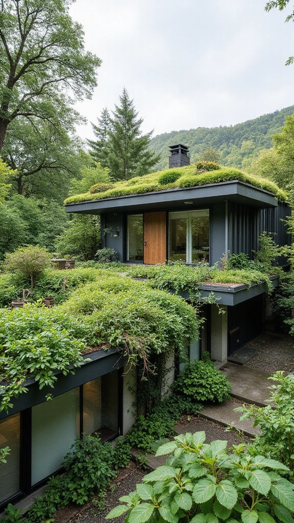 49 Modern Home Design Exterior Ideas That Turn Heads - 1. Green Roofs for Eco-Friendly Elegance