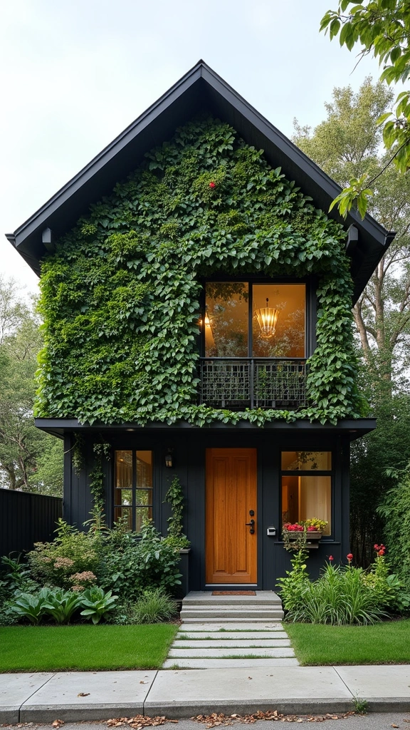 49 Modern Home Design Exterior Ideas That Turn Heads - 30. Vertical Gardens for Modern Aesthetics