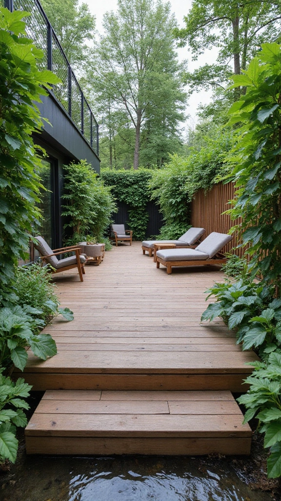 49 Modern Home Design Exterior Ideas That Turn Heads - 33. Floating Decks for a Unique Aesthetic