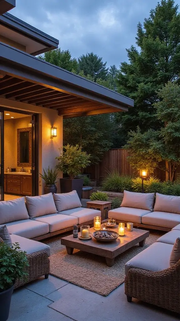 49 Modern Home Design Exterior Ideas That Turn Heads - 40. Outdoor Lounges for Comfort and Style