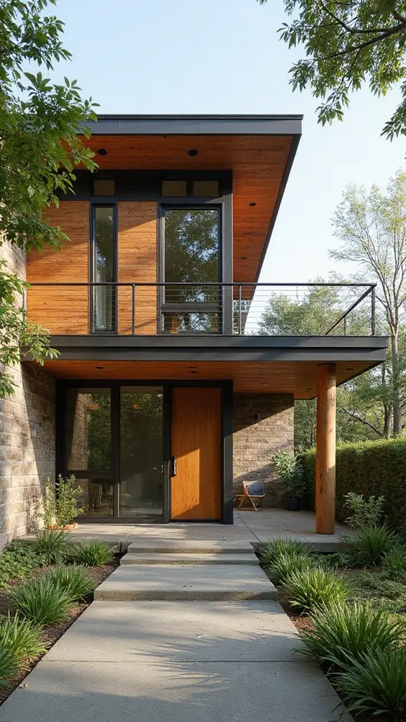 49 Modern Home Design Exterior Ideas That Turn Heads - 5. Sustainable Materials for a Greener Future