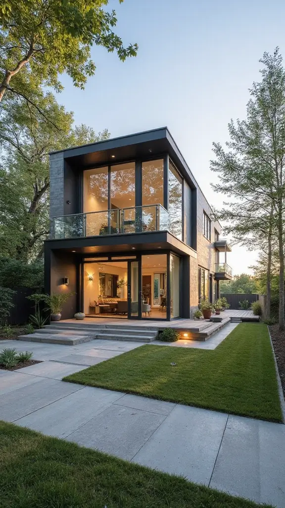49 Modern Home Design Exterior Ideas That Turn Heads - 6. Large Windows for Bright and Airy Living