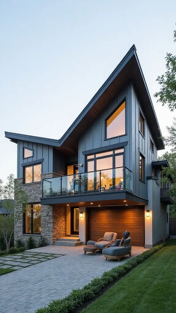 49 Modern Home Design Exterior Ideas That Turn Heads - 7. Dynamic Rooflines for Visual Interest