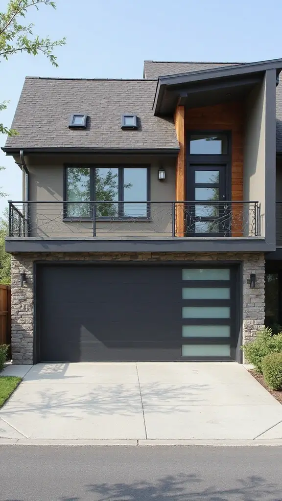 49 Modern Home Design Exterior Ideas That Turn Heads - 9. Unique Garage Doors as Focal Points