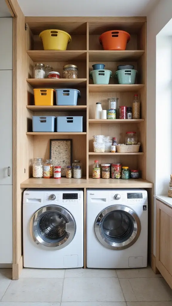 49 Pantry and Laundry Room Combo Layouts That Maximize Storage - 1. Vertical Shelving Wonders