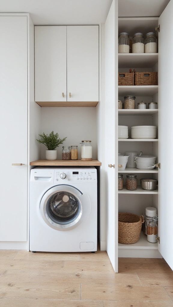 49 Pantry and Laundry Room Combo Layouts That Maximize Storage - 12. Minimalist Approach