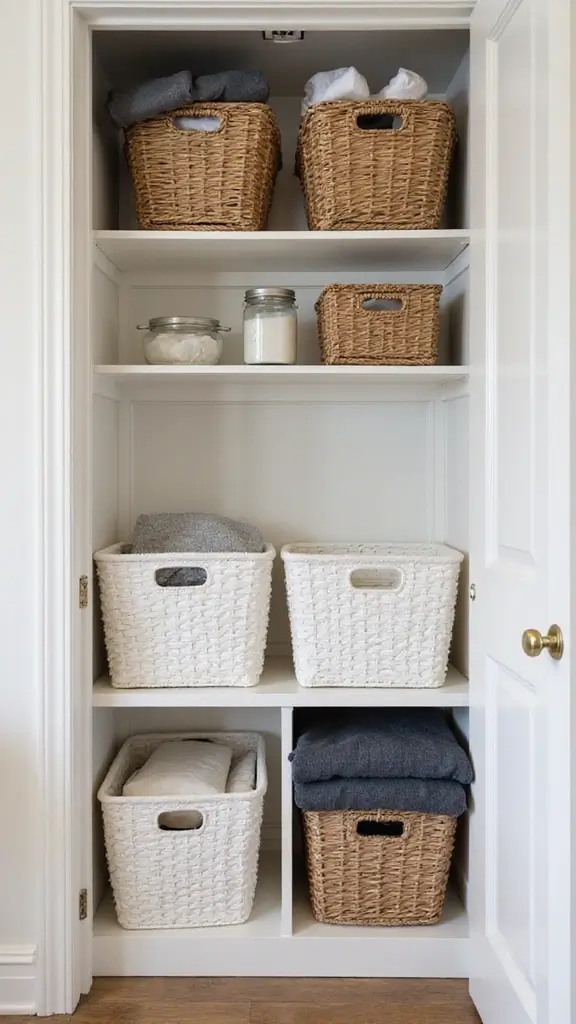 49 Pantry and Laundry Room Combo Layouts That Maximize Storage - 17. Laundry Basket Storage