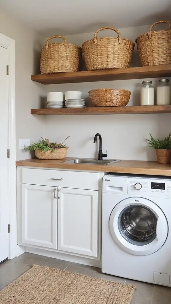 49 Pantry and Laundry Room Combo Layouts That Maximize Storage - 9. Use of Natural Materials