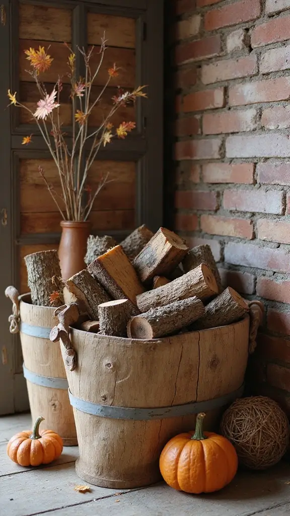 49 Simple Fall Decor Ideas for the Home That Feel Cozy - 13. Cozy Firewood Displays