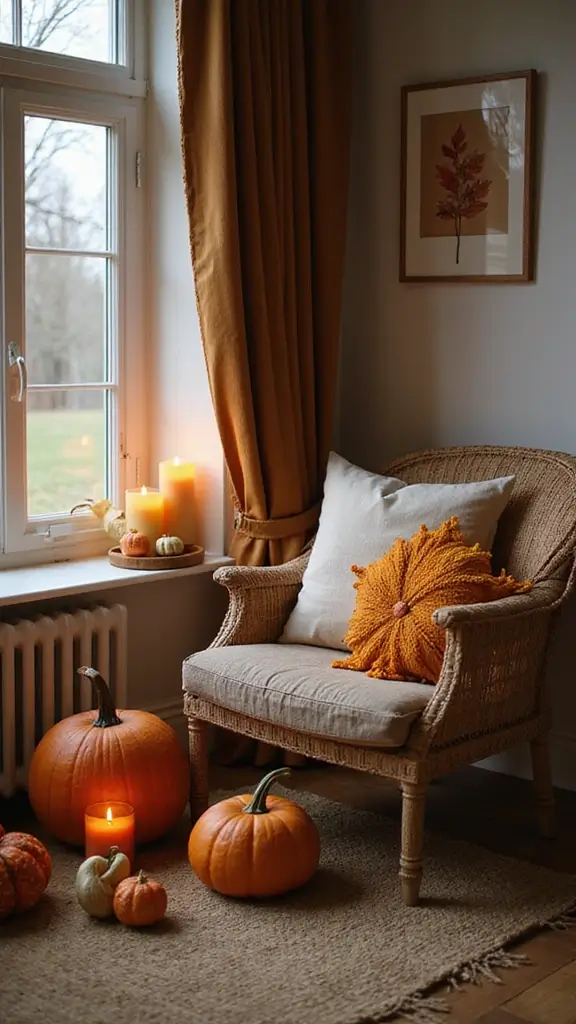 49 Simple Fall Decor Ideas for the Home That Feel Cozy - 25. Create a Cozy Holiday Corner