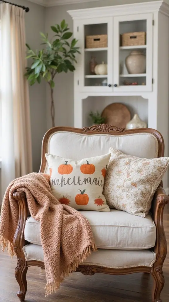49 Simple Fall Decor Ideas for the Home That Feel Cozy - 41. Seasonal Accent Pillows