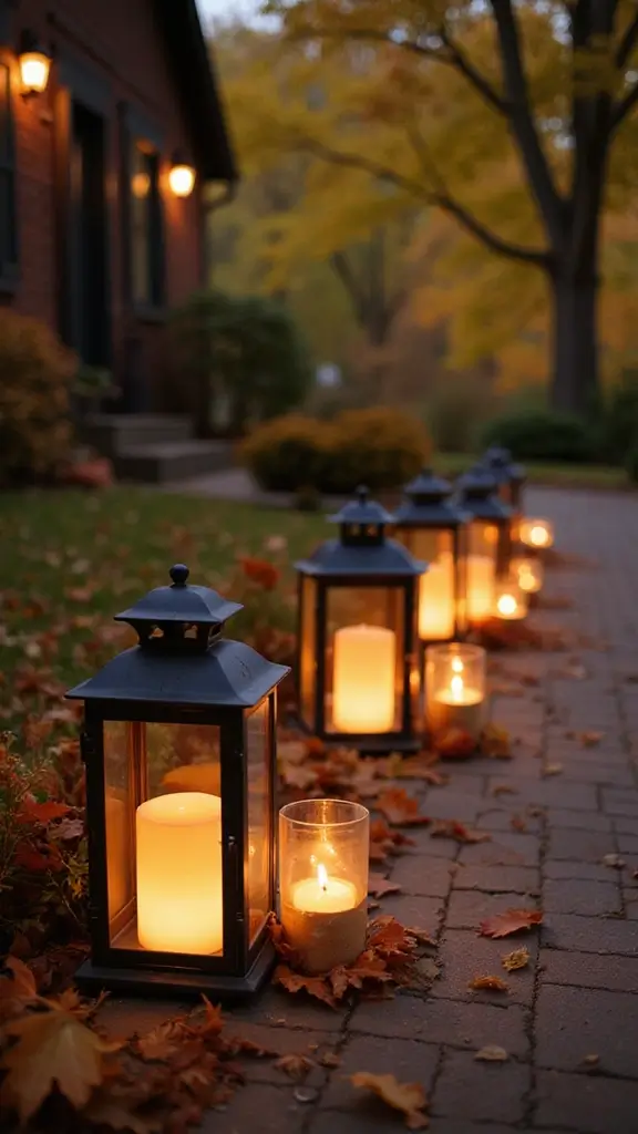 49 Simple Fall Decor Ideas for the Home That Feel Cozy - 43. Outdoor Lanterns