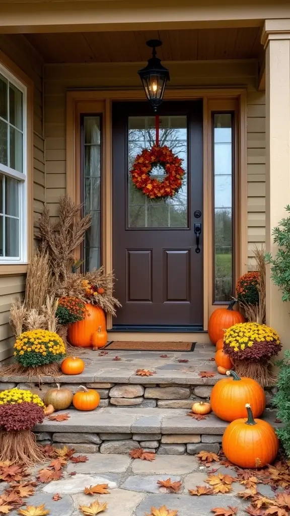 49 Simple Fall Decor Ideas for the Home That Feel Cozy - 46. Cornstalk Decorations