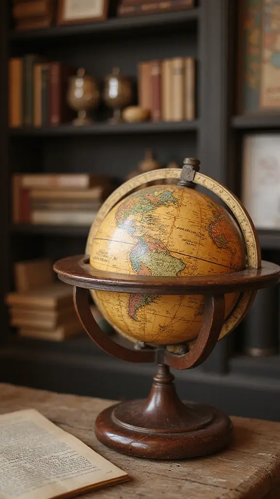 50 Antique Home Decor Ideas That Tell a Story - 33. Antique Globe