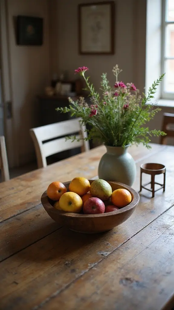50 Antique Home Decor Ideas That Tell a Story - 4. Farmhouse Table Centerpiece