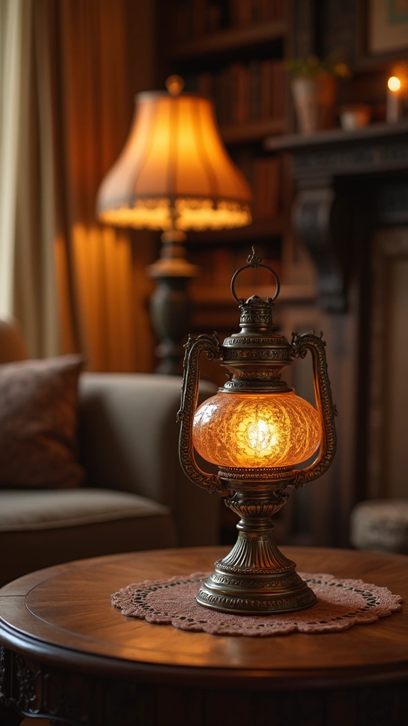 50 Antique Home Decor Ideas That Tell a Story - 41. Antique Oil Lamps