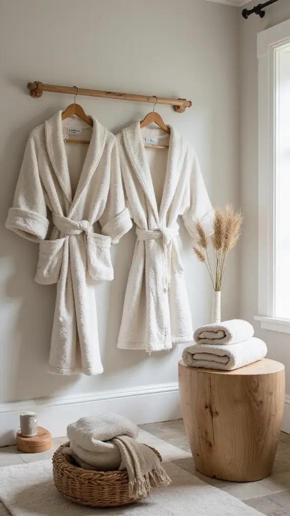 50 Bathroom Remodel on a Budget Ideas You’ll Love - 23. Sustainable Bathrobes and Towels