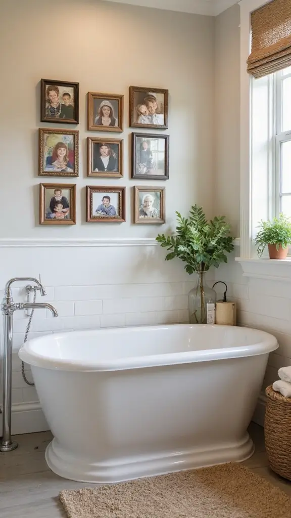 50 Bathroom Remodel on a Budget Ideas You’ll Love - 33. Personalize with Family Photos