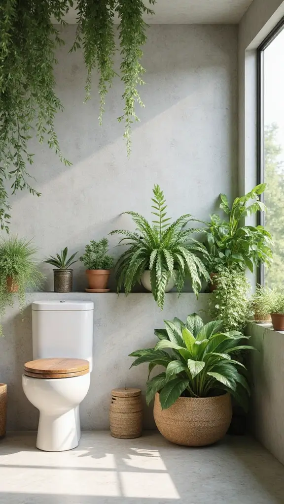 50 Bathroom Remodel on a Budget Ideas You’ll Love - 5. Add Plants for a Natural Touch
