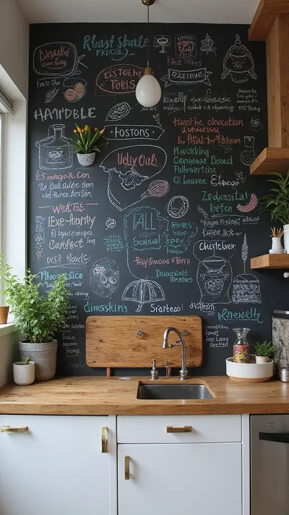 50 Cheap DIY Home Decor Ideas That Look High-End - 18. DIY Chalkboard Wall