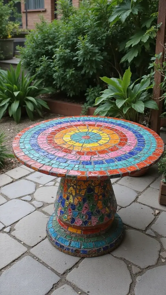 50 Cheap DIY Home Decor Ideas That Look High-End - 25. DIY Mosaic Table