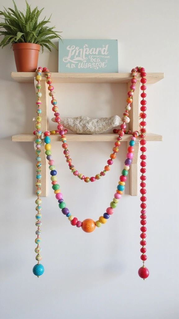 50 Cheap DIY Home Decor Ideas That Look High-End - 39. DIY Bead Garland