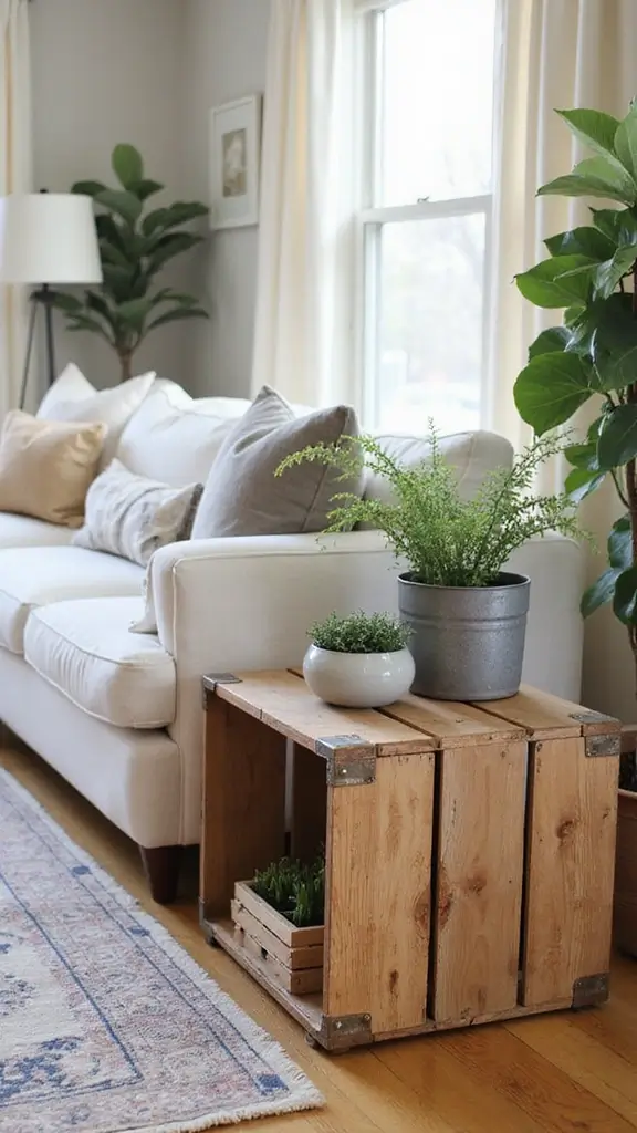 50 Cheap DIY Home Decor Ideas That Look High-End - 40. Upcycled Crate Side Table