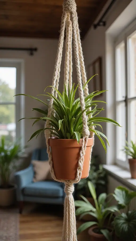 50 Cheap DIY Home Decor Ideas That Look High-End - 6. DIY Macrame Plant Hanger