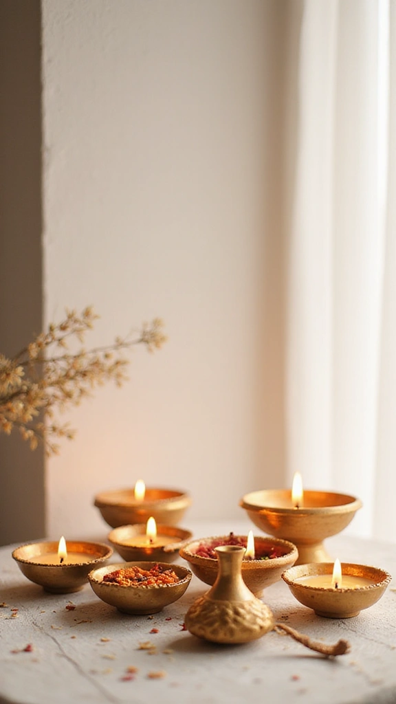 50 Diwali Home Decor Ideas That Light Up Every Corner - 44. Minimalist Decor