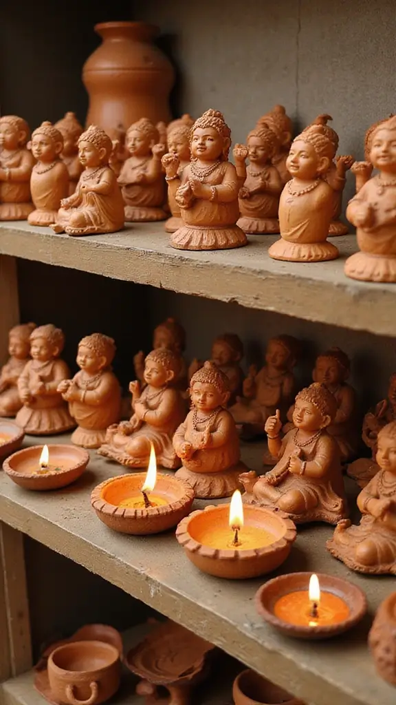 50 Diwali Home Decor Ideas That Light Up Every Corner - 48. Clay Figurines