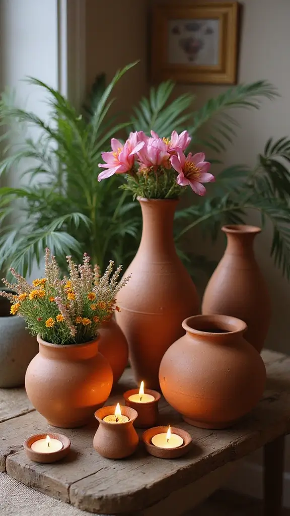 50 Diwali Home Decor Ideas That Light Up Every Corner - 8. Terracotta Decor