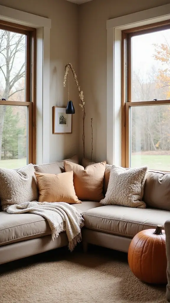 50 Fall Decor Ideas for the Home Farmhouse Vibes on a Budget - 35. Cozy Corner Nooks