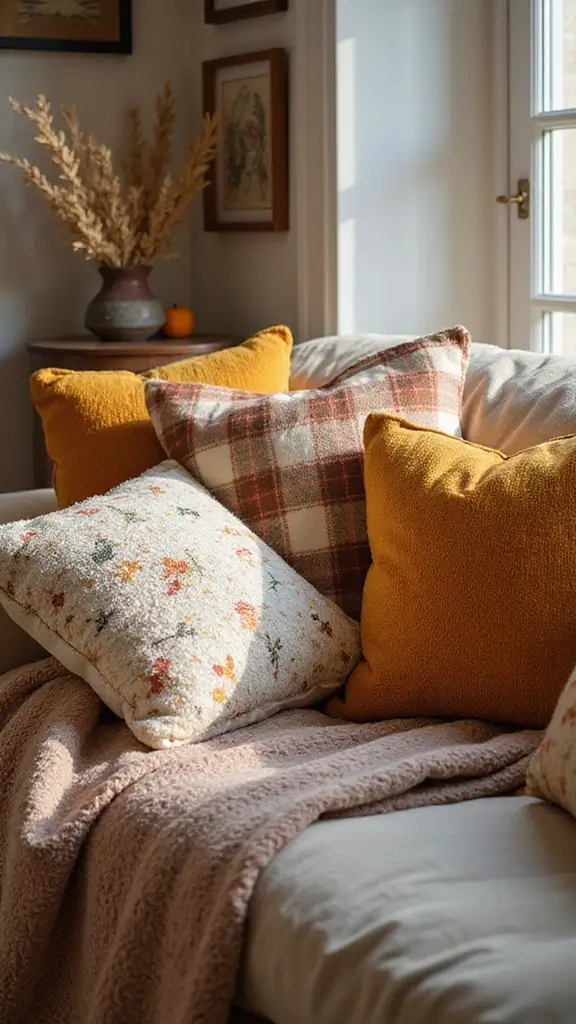 50 Fall Decor Ideas for the Home Farmhouse Vibes on a Budget - 9. Cozy Pillows for the Season
