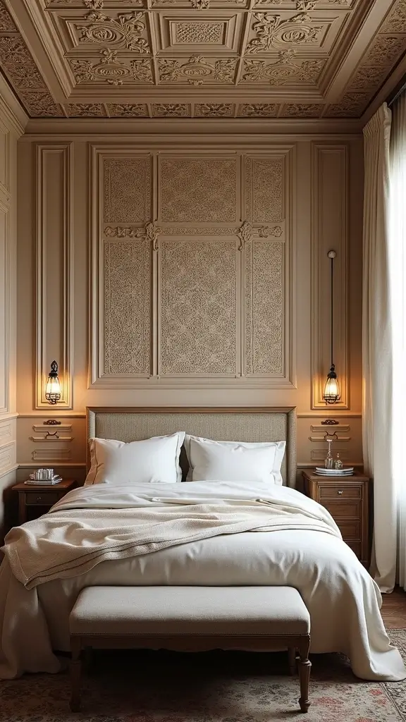 50 False Ceiling Design for Bedroom Ideas You’ll Adore - 12. Vintage Ceiling Tiles